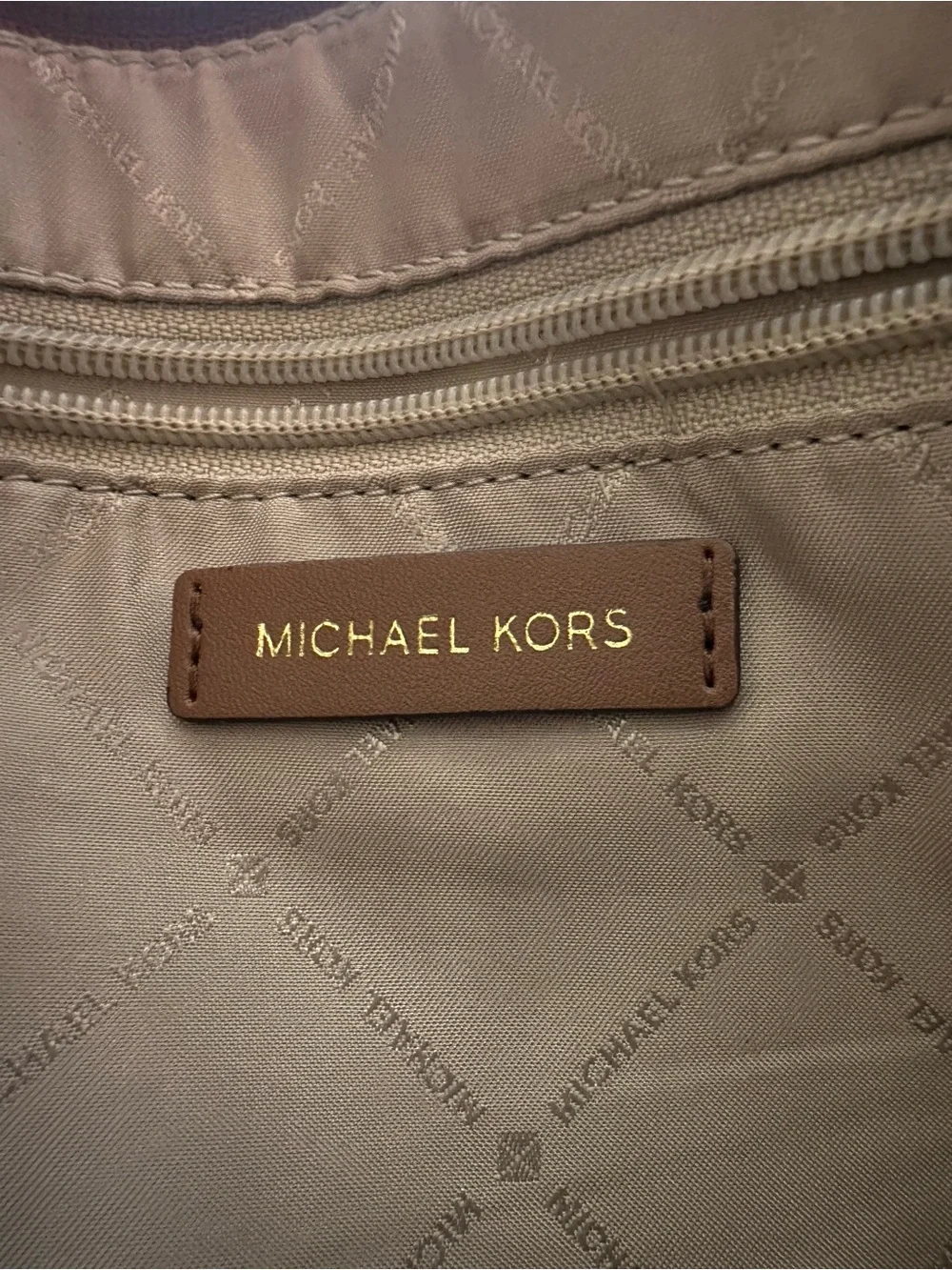 Michael Kors Cream & Brown MK Signature Tote